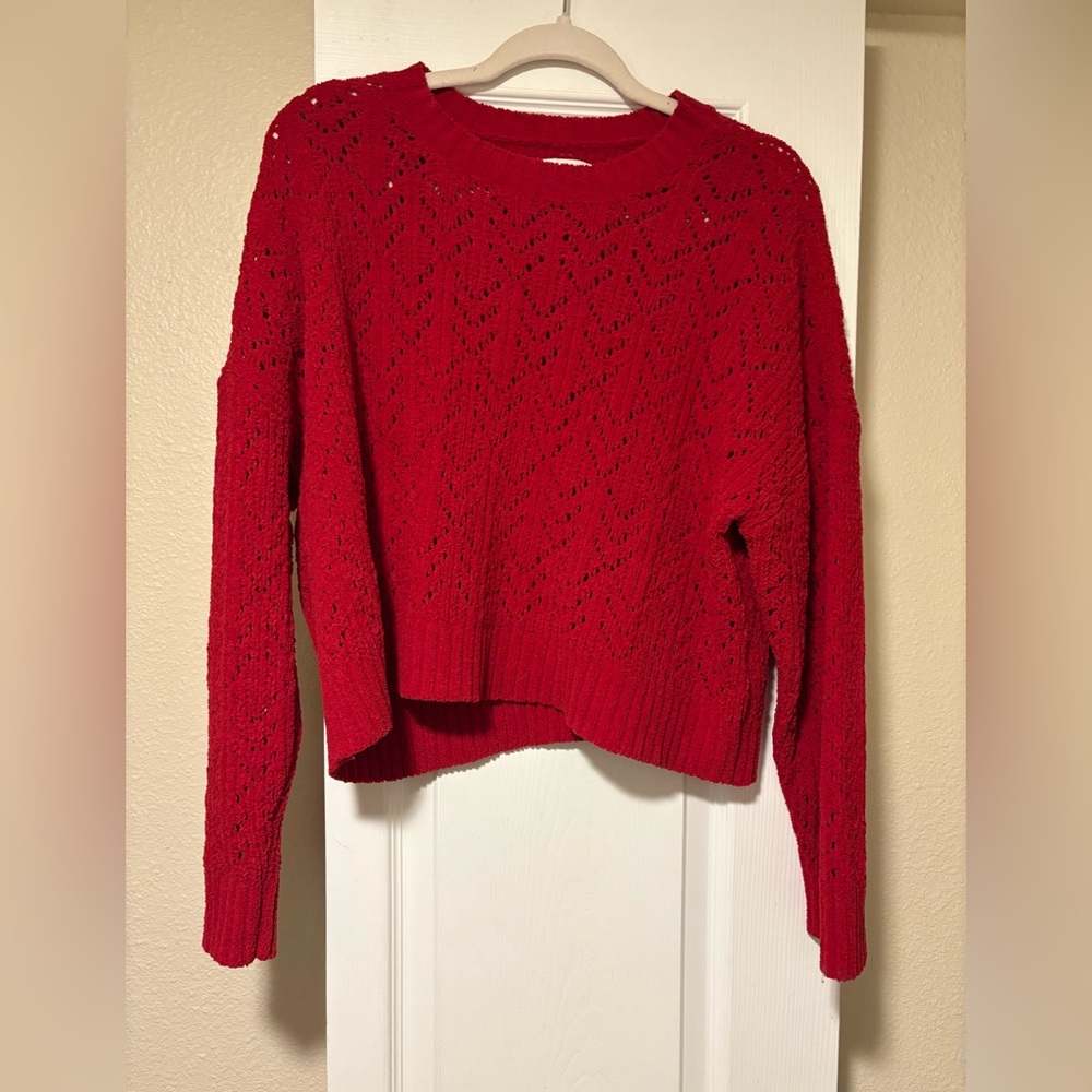 American Eagle decorative soft red sweater